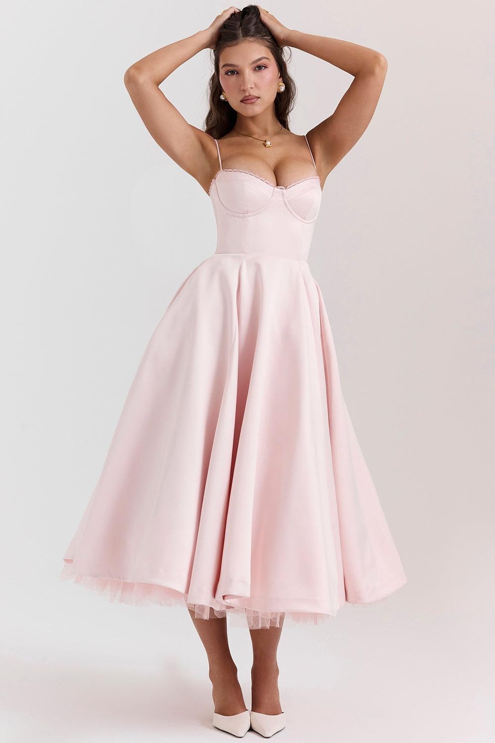 Mode Outlet | Elegante Midi Party Jurk – Flatterend & Feestelijk - De Mode OutletP2284 - Blue - S