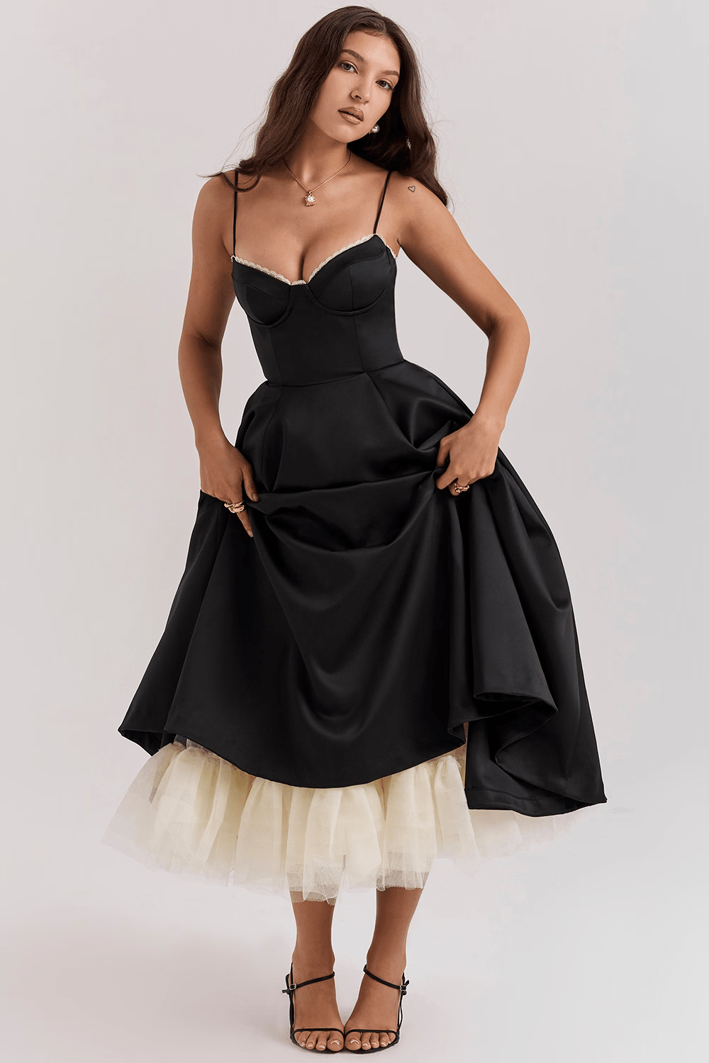 Mode Outlet | Elegante Midi Party Jurk – Flatterend & Feestelijk - De Mode OutletP2284 - Blue - S