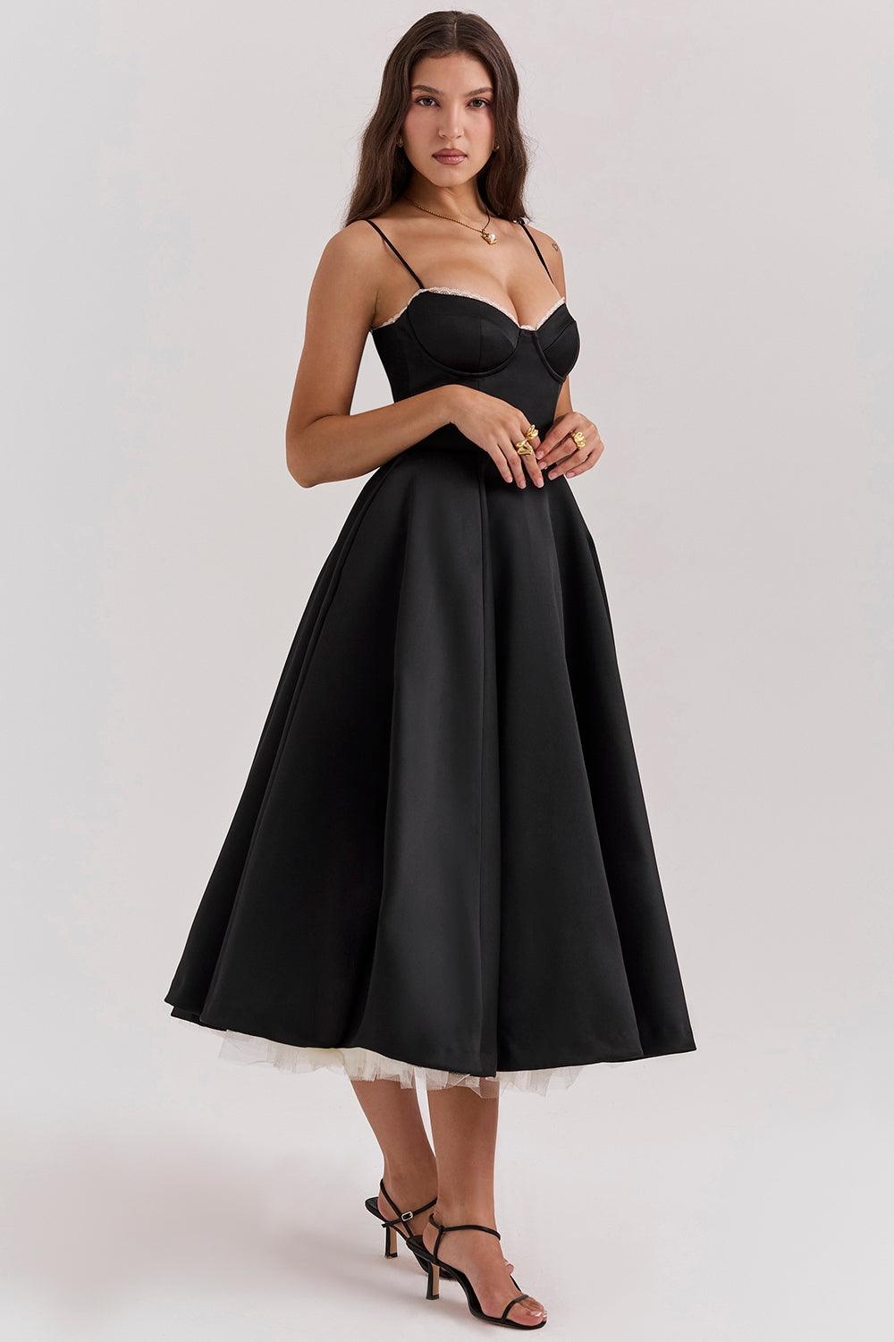Mode Outlet | Elegante Midi Party Jurk – Flatterend & Feestelijk - De Mode OutletP2284 - Blue - S