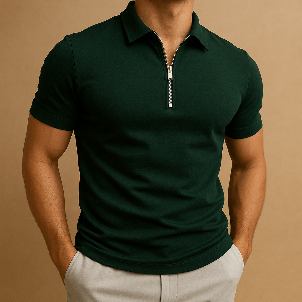 Moderne Herenpolo met Ritssluiting - De Mode OutletES548013