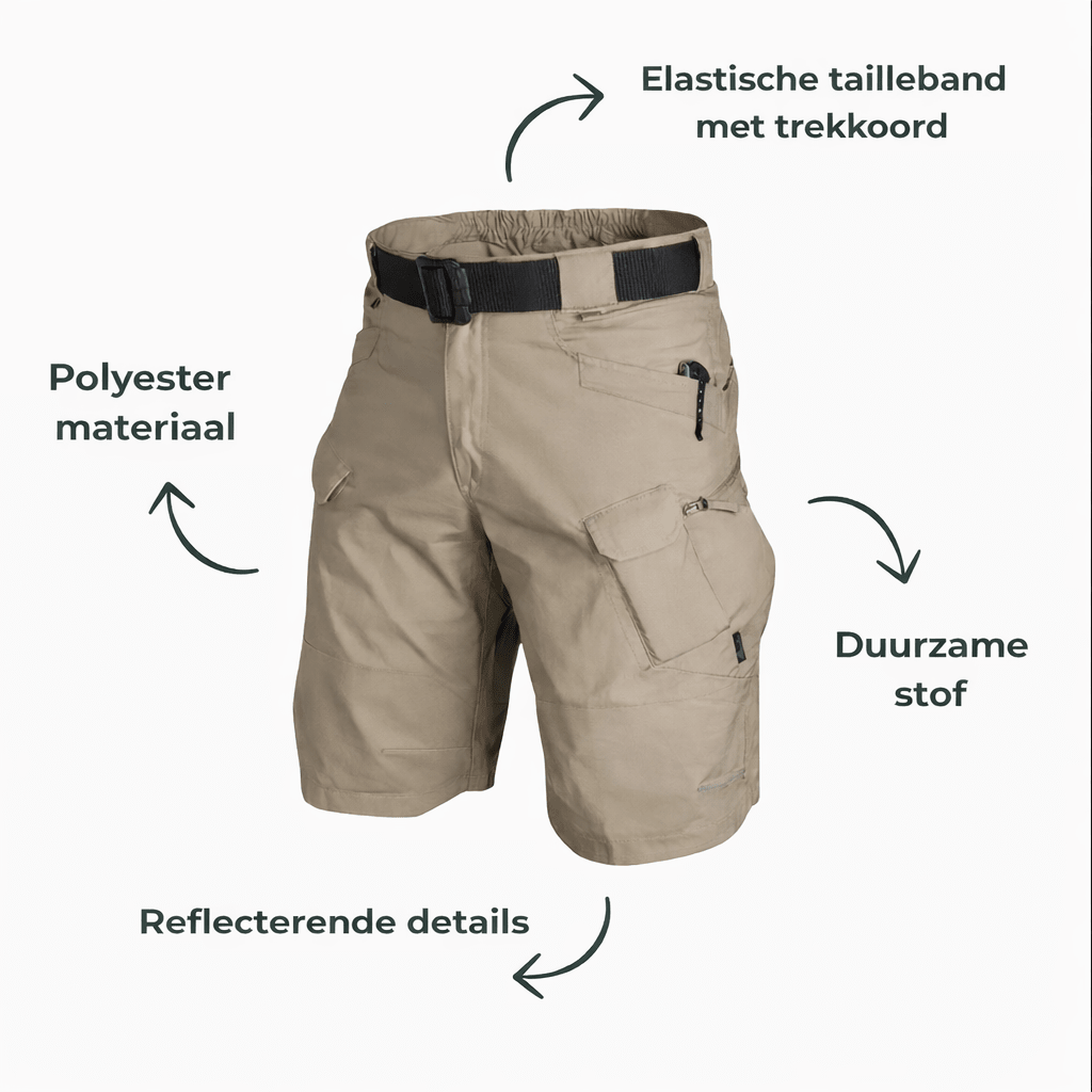 Outdoor Cargo Shorts voor Heren – Elastische Taille met 6 Zakken - De Mode Outlet28008752512088
