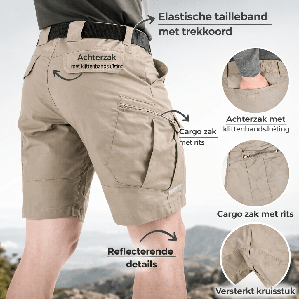Outdoor Cargo Shorts voor Heren – Elastische Taille met 6 Zakken - De Mode Outlet27602091150724
