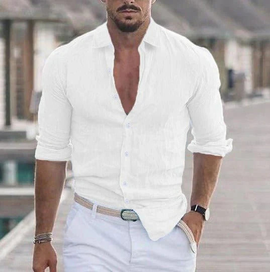 Lucas Heren Hemd van Licht Linnen - Ademend Zomerhemd voor Comfortabele Dagen-3