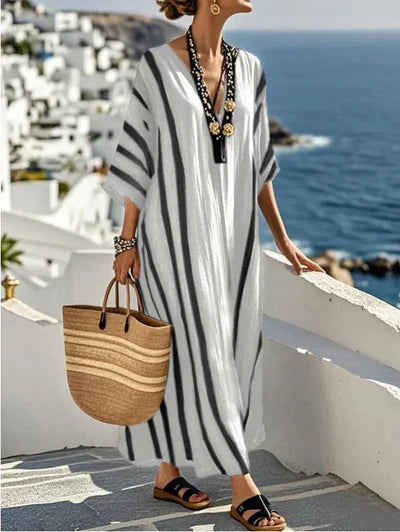 Dames Kaftan Jurk - Lange Strandjurk met Losvallende Pasvorm voor Zomer en Vakantie