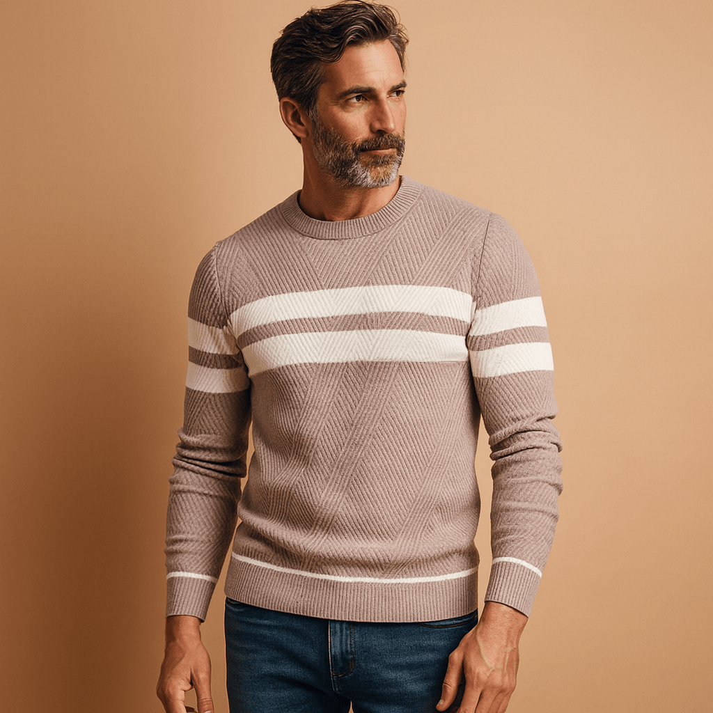 Trui heren – Casual katoenen trui met ronde hals - De Mode Outlet