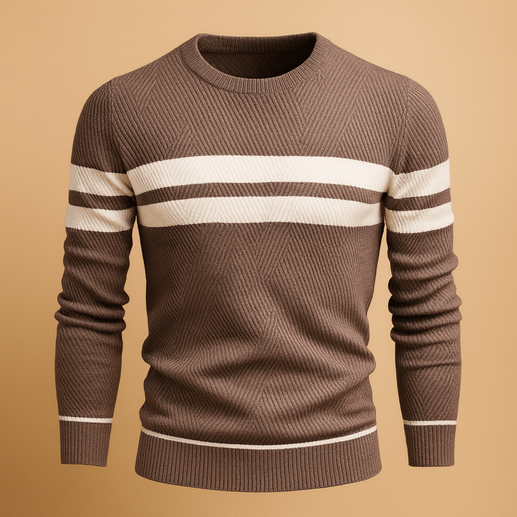 Trui heren – Casual katoenen trui met ronde hals - De Mode Outlet