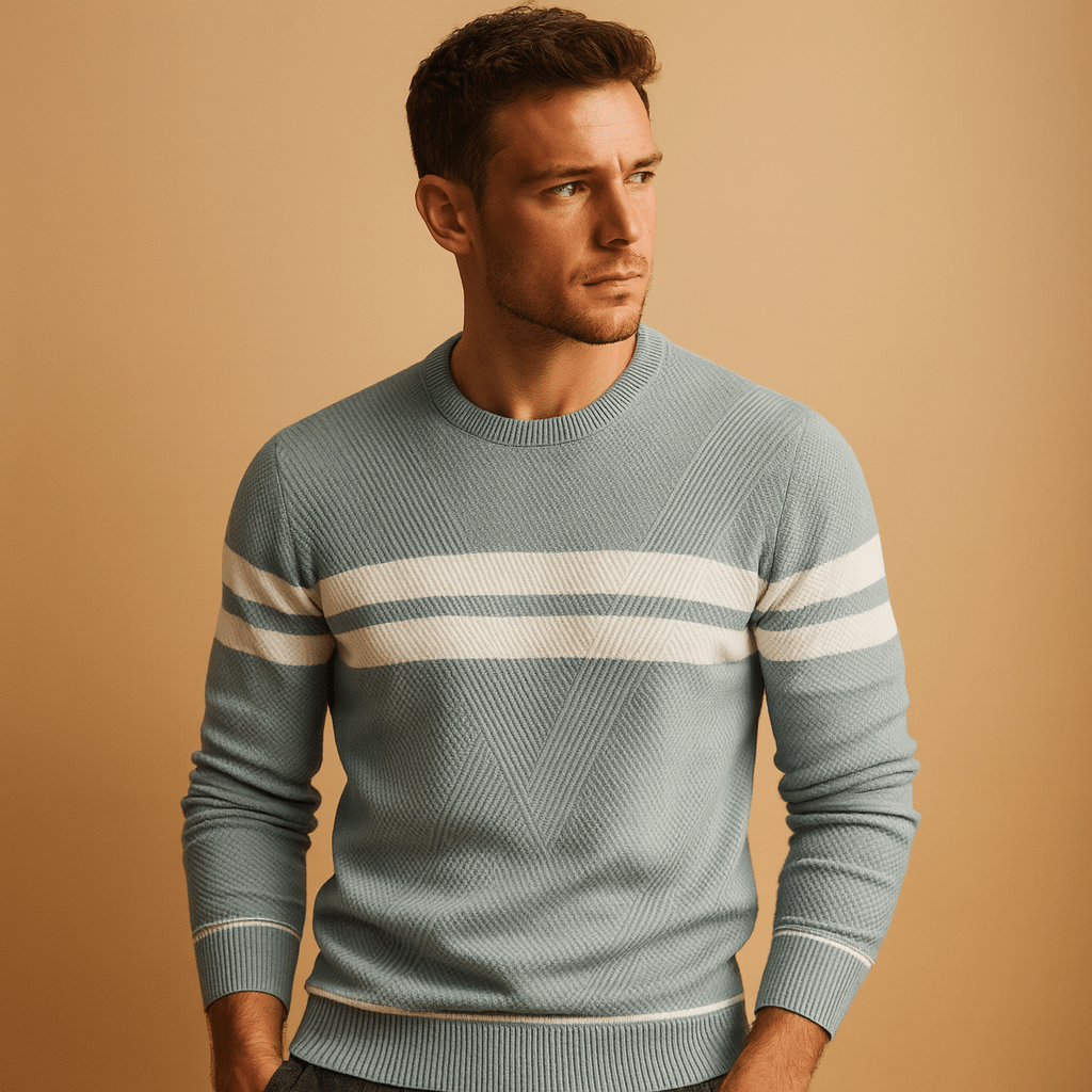 Trui heren – Casual katoenen trui met ronde hals - De Mode Outlet