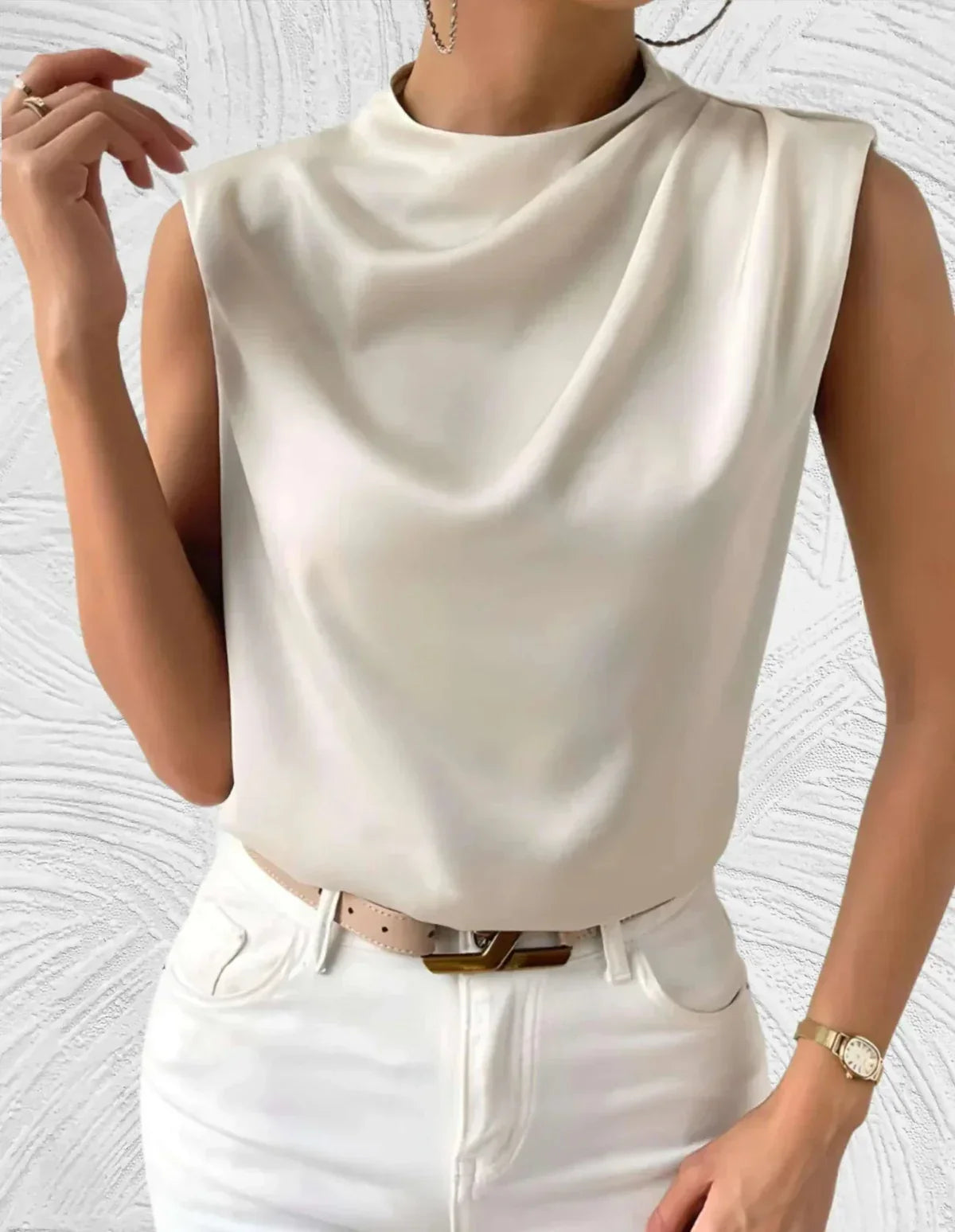 Dames Mouwloze Blouse - Elegante Top voor Casual en Zakelijke Outfits