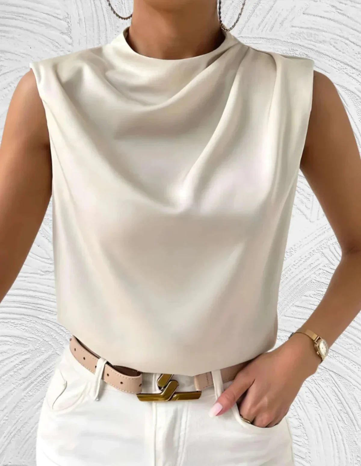 Dames Mouwloze Blouse - Elegante Top voor Casual en Zakelijke Outfits
